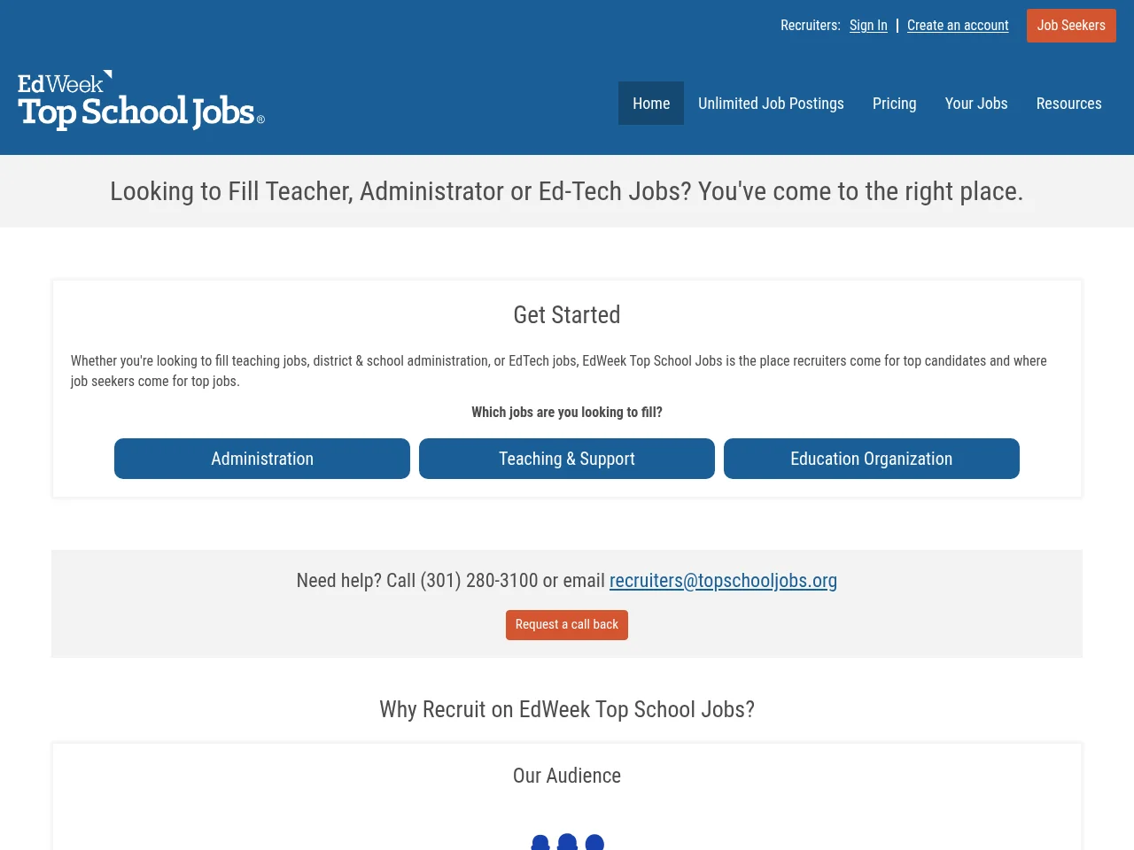 TopSchoolJobs screenshot TopSchoolJobs job board platform screenshot showing job search interface
