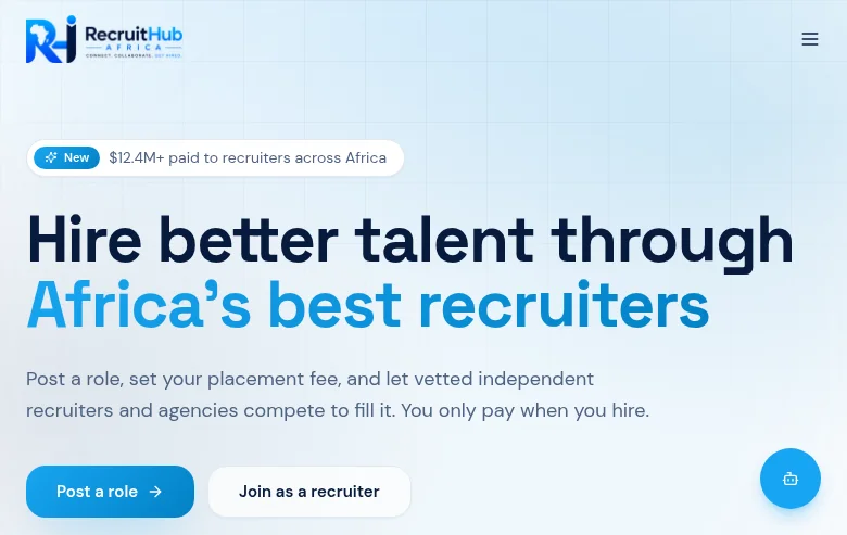 RecruitHub Africa screenshot RecruitHub Africa job board platform screenshot showing job search interface