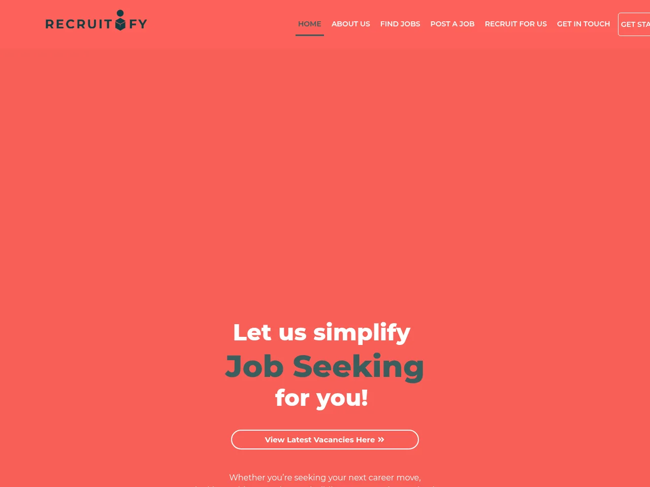 Recruitify job board platform screenshot showing job search interface