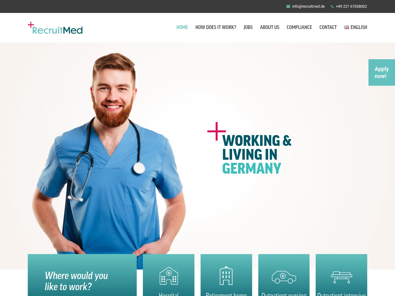 RecruitMed website screenshot