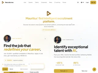 Recrute.mu platform preview Recrute.mu platform preview