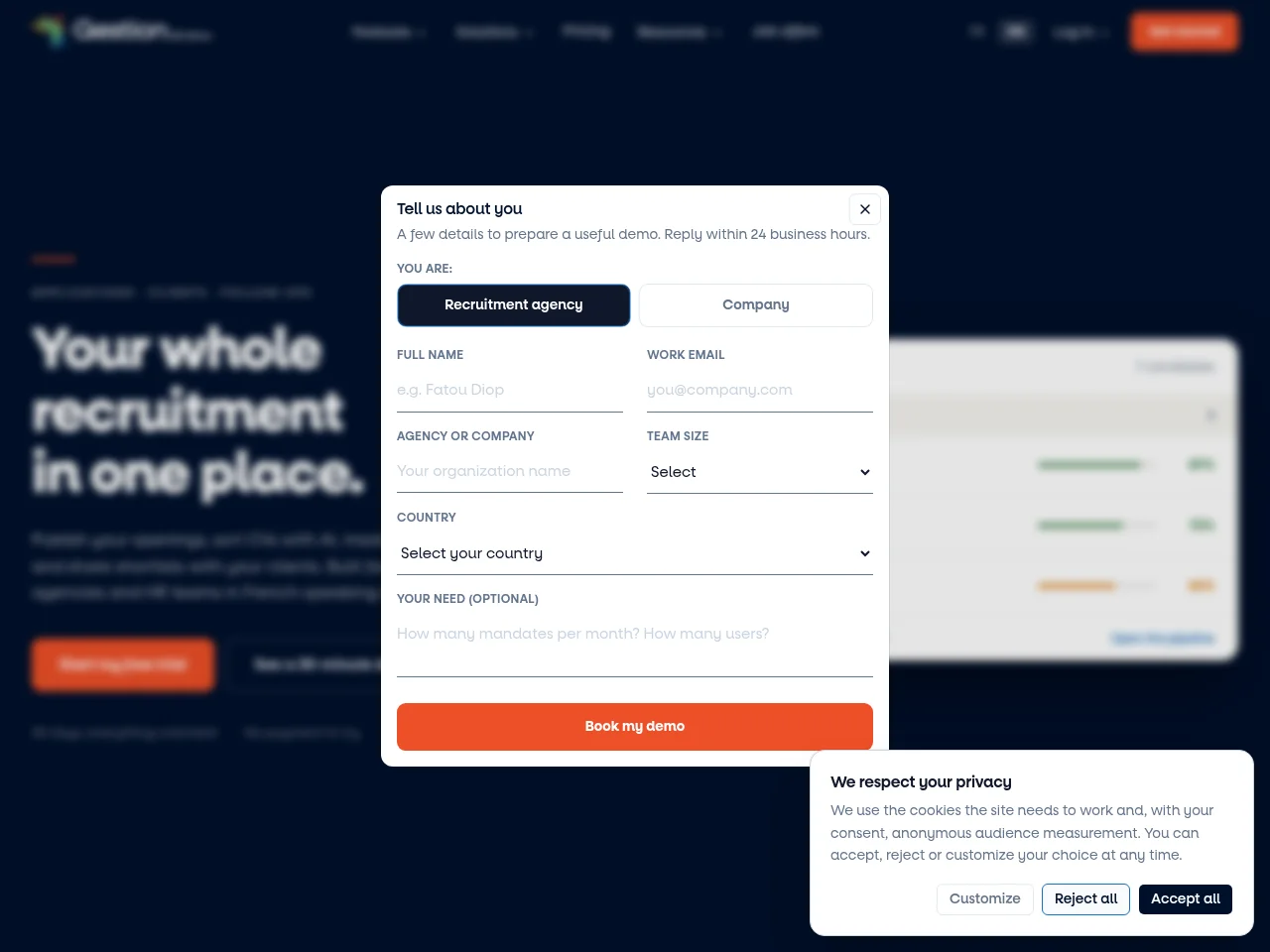 Gestion RH Africa screenshot Gestion RH Africa website screenshot