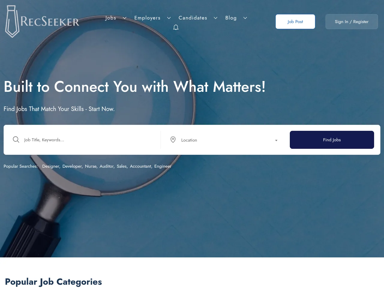 RecSeeker website screenshot
