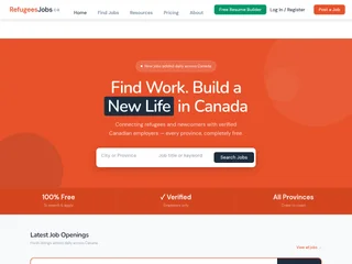 RefugeesJobs.ca screenshot preview