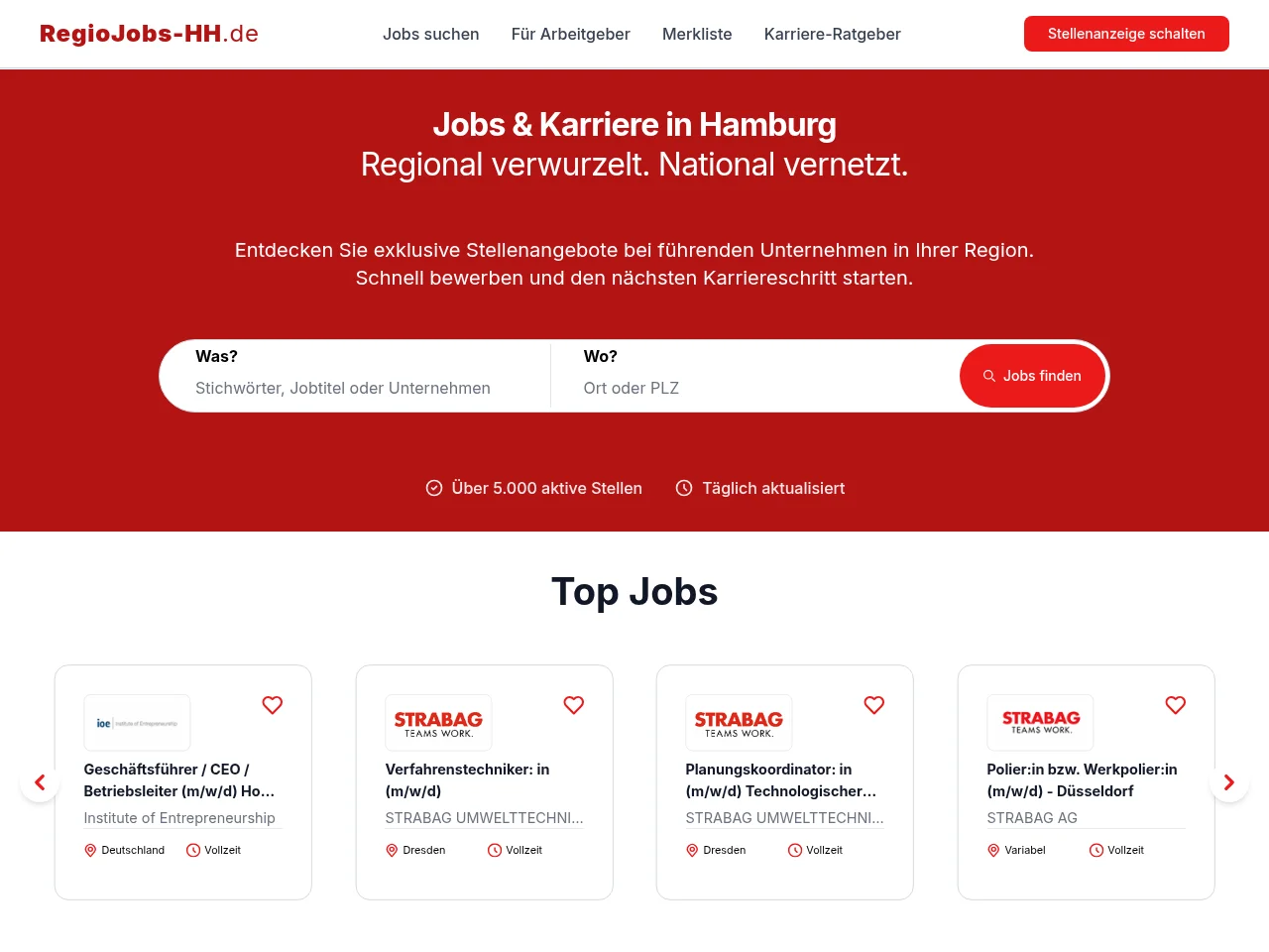 RegioJobs-HH screenshot RegioJobs-HH job board platform screenshot showing job search interface