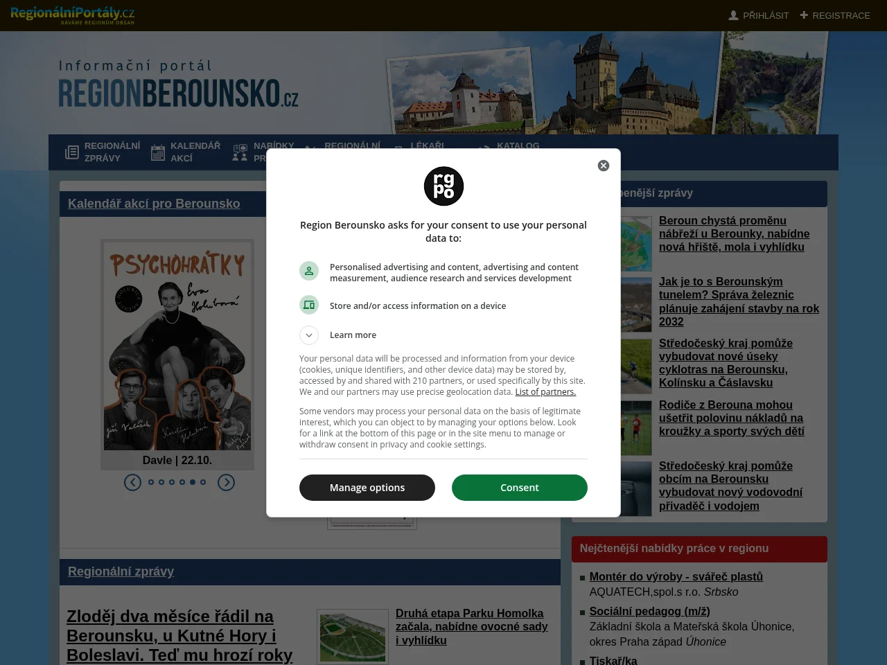 RegionBerounsko.cz screenshot RegionBerounsko.cz website screenshot