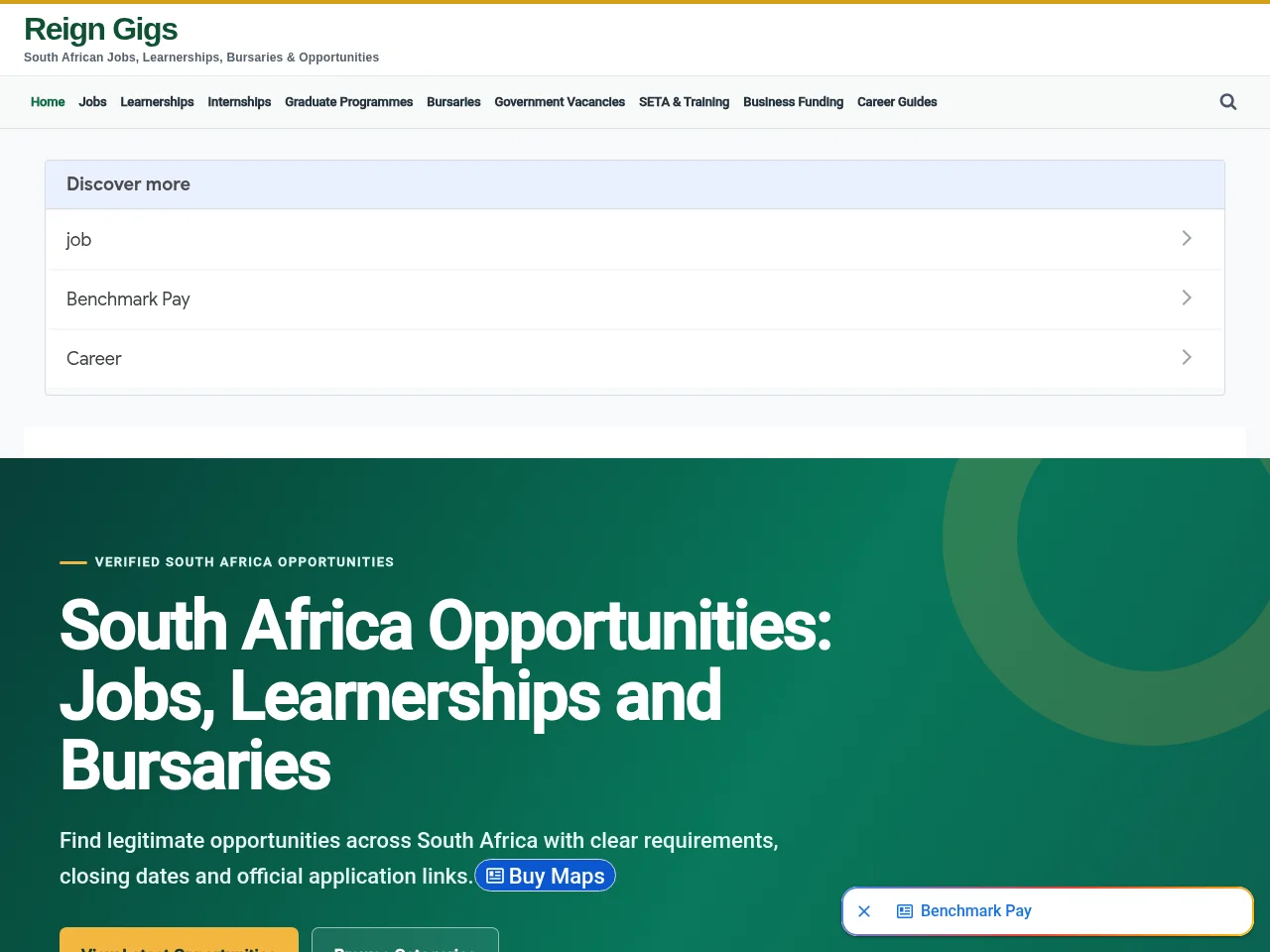 Reign Gigs screenshot Reign Gigs job board platform screenshot showing job search interface