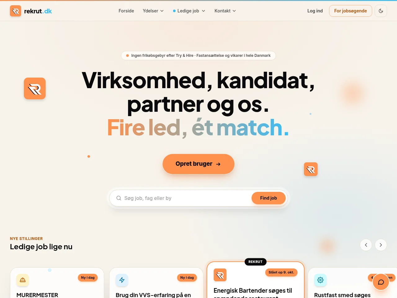 Rekrut.dk website screenshot