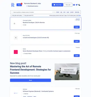 RemoteBackendJobs.com platform preview