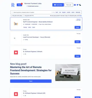 Remote Frontend Jobs platform preview