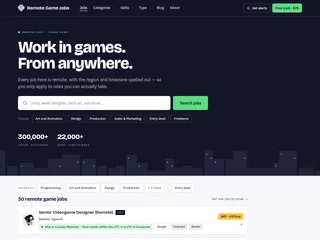Remote Game Jobs platform preview