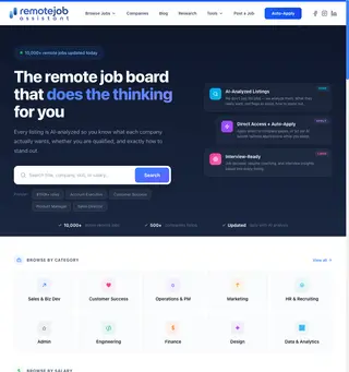 Remote Job Assistant platform preview