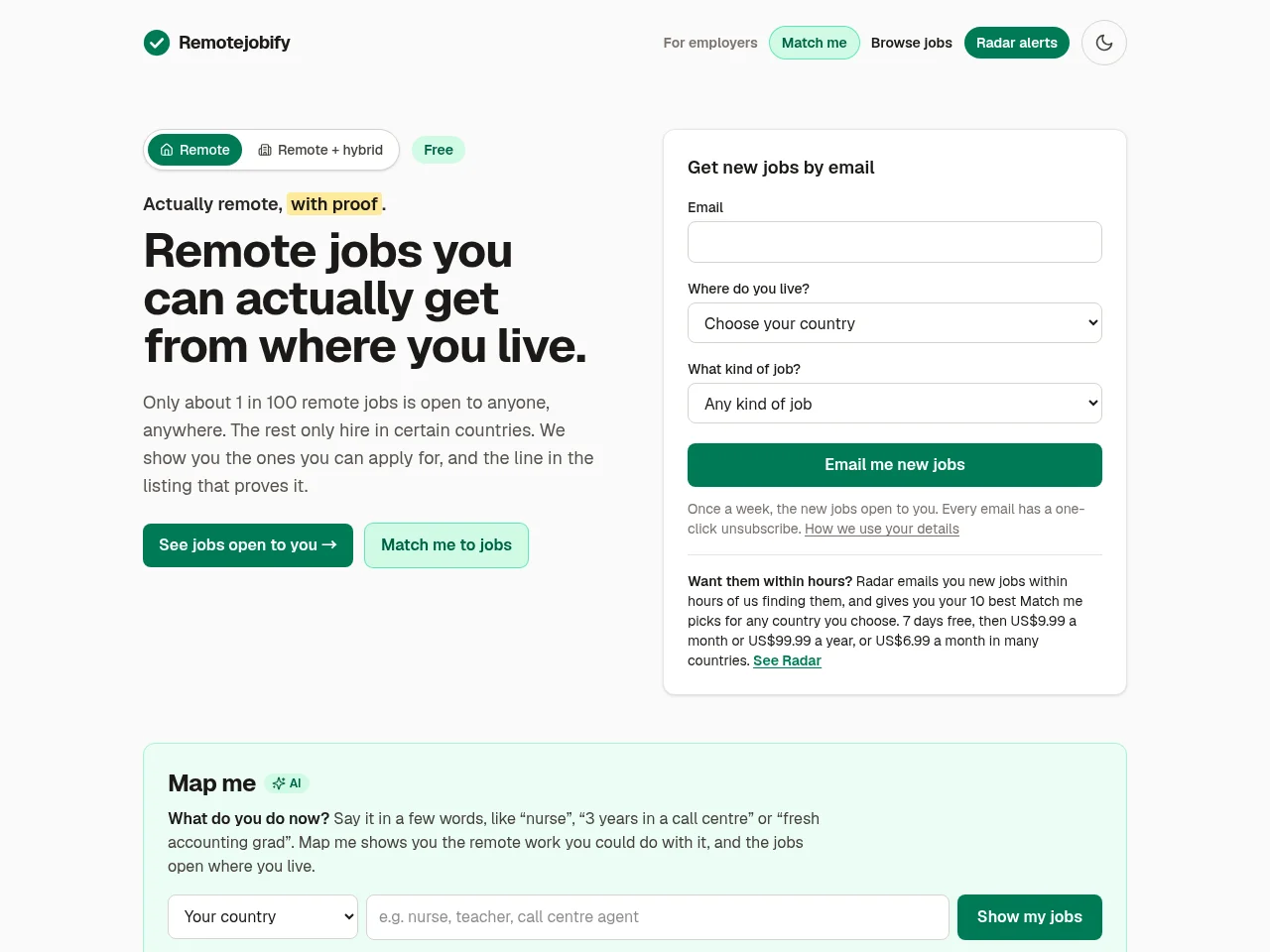 Remotejobify website screenshot