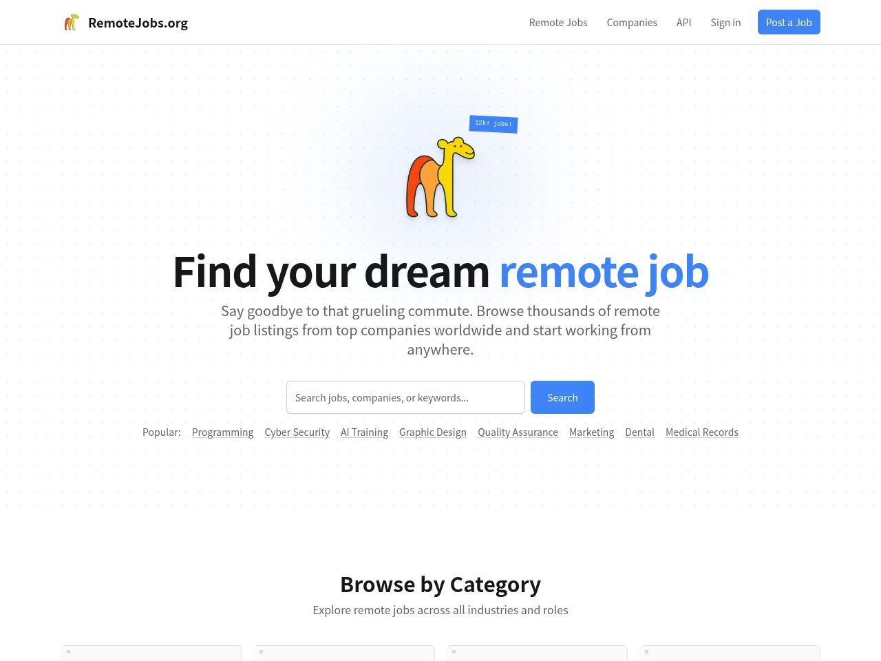 RemoteJobs.org screenshot RemoteJobs.org job board platform screenshot showing job search interface
