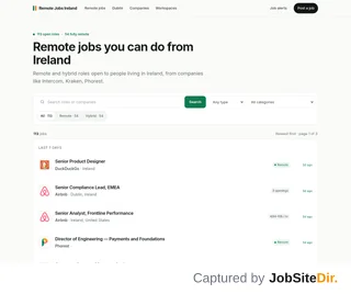 Remote Jobs Ireland platform preview