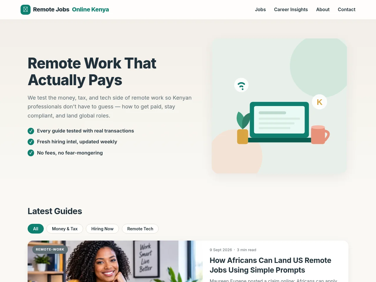 Remote Jobs Online Kenya screenshot Remote Jobs Online Kenya website screenshot