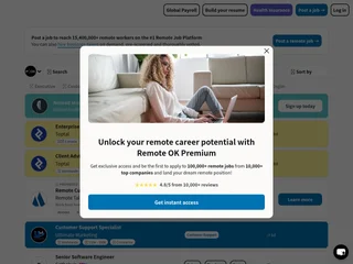 RemoteOK platform preview RemoteOK platform preview