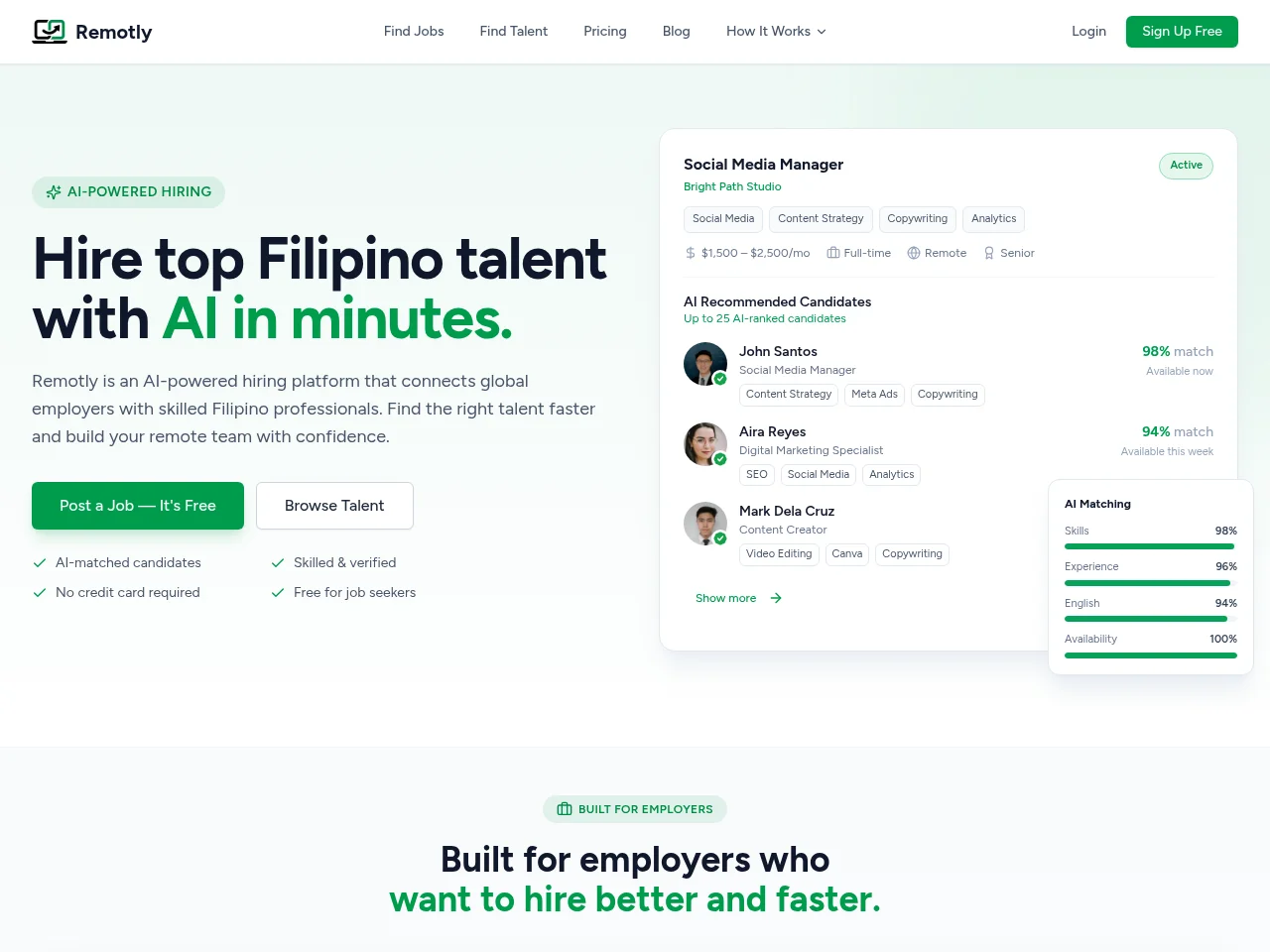 Remotly job board platform screenshot showing job search interface