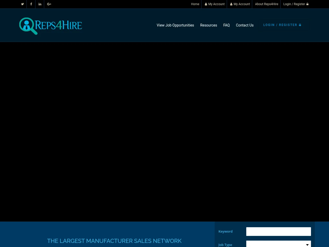 Reps4Hire screenshot Reps4Hire job board platform screenshot showing job search interface