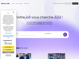 Réservoir Jobs platform preview