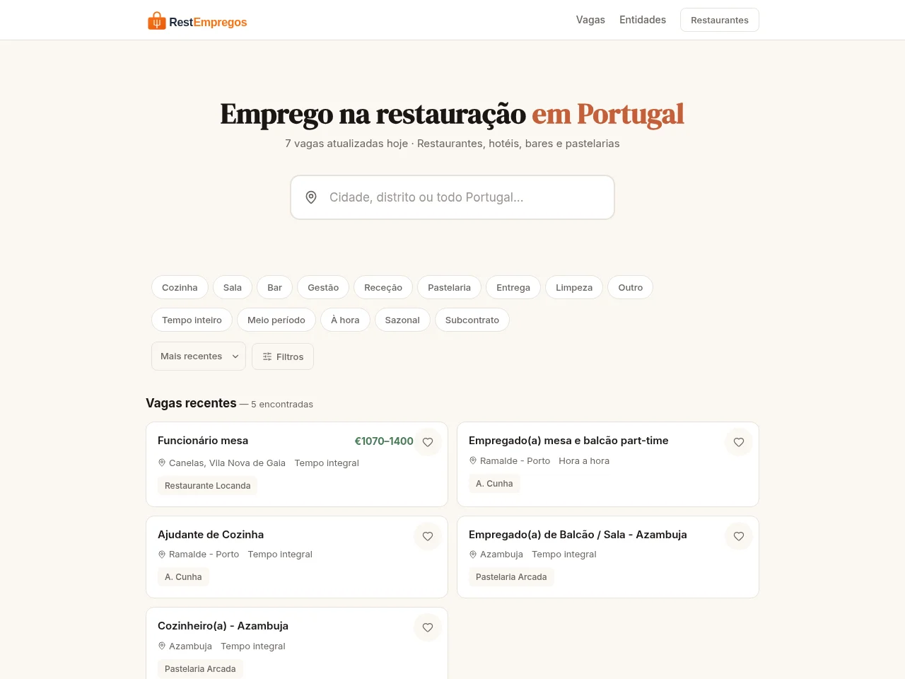 RestEmpregos screenshot RestEmpregos website screenshot