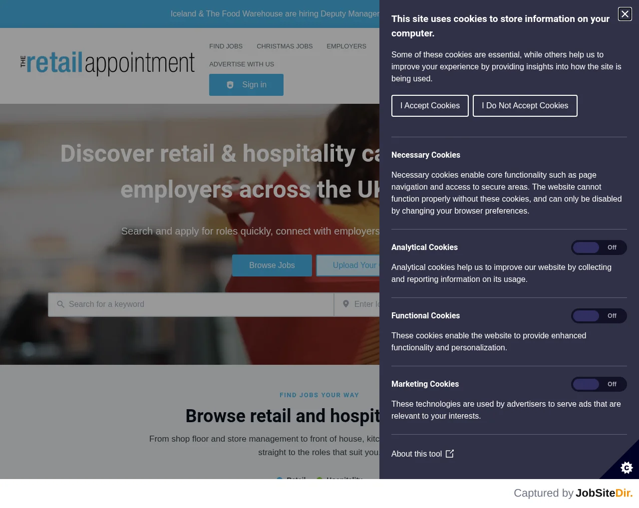 The Retail Appointment screenshot The Retail Appointment website screenshot