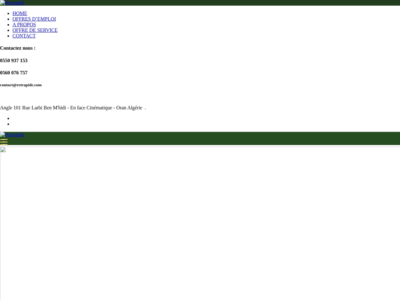 Retrapide website screenshot