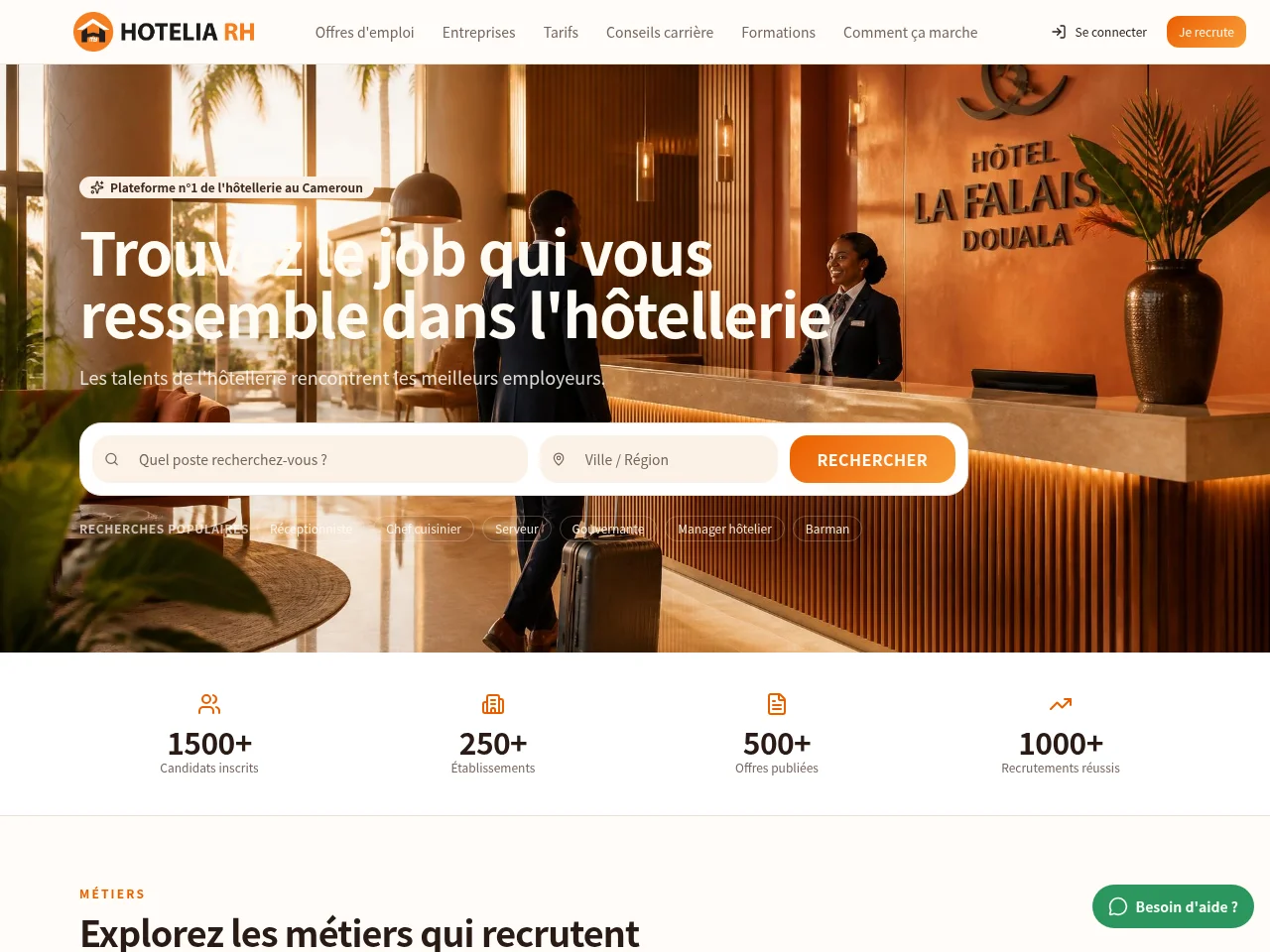 Hotelia RH website screenshot