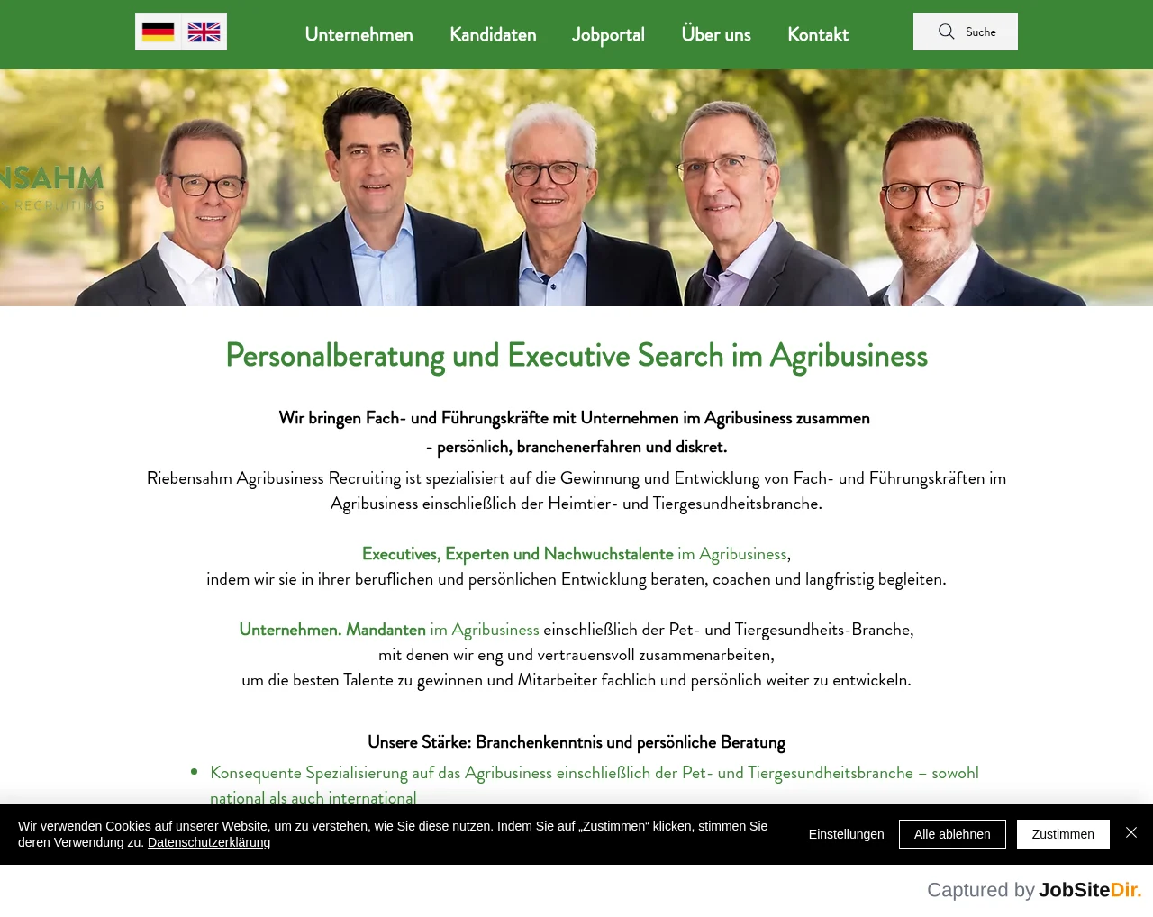 Riebensahm Recruiting website screenshot