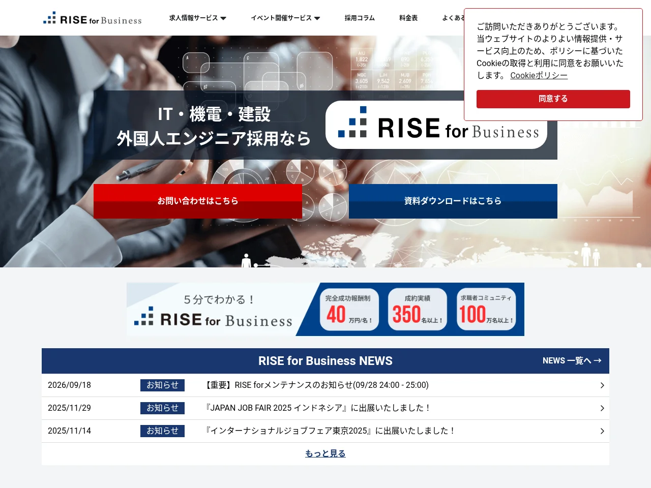 RISE for Business screenshot RISE for Business job board platform screenshot showing job search interface