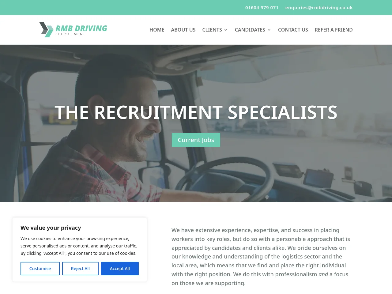 RMB Driving Recruitment screenshot RMB Driving Recruitment website screenshot