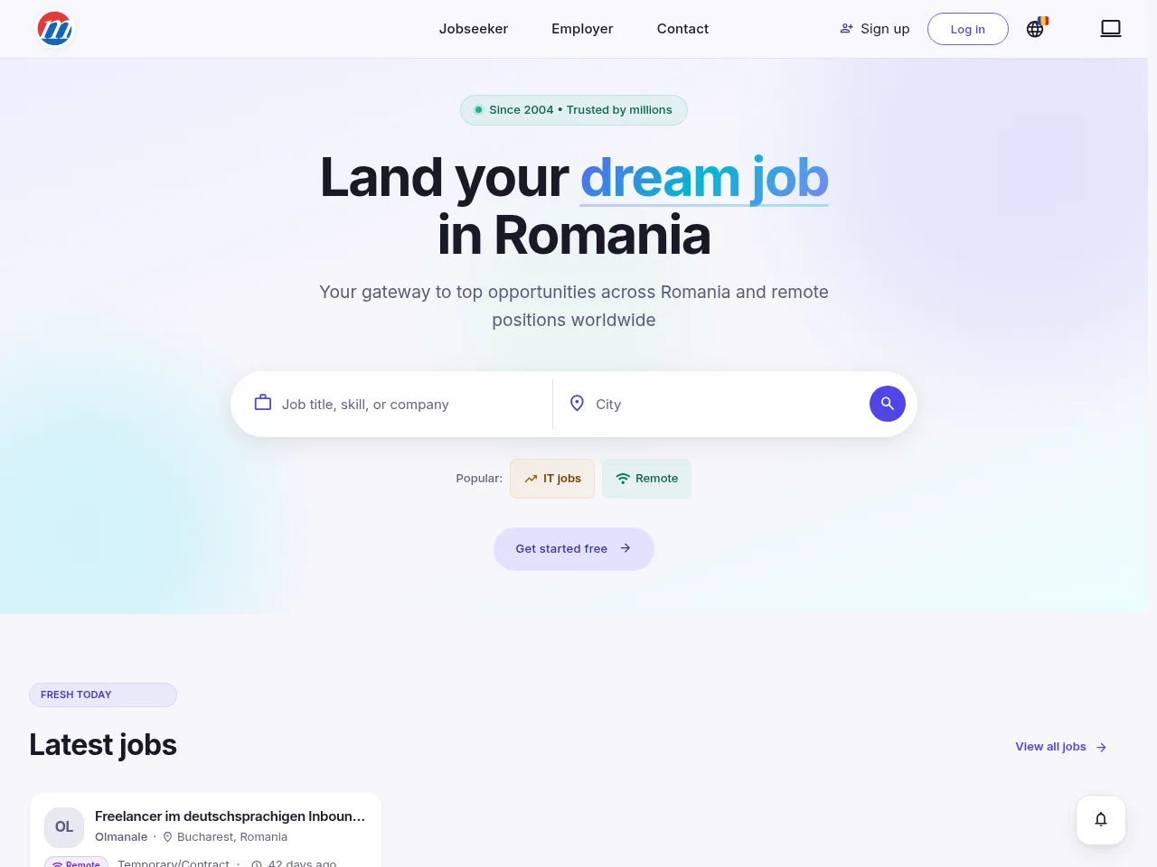 Mustakbil.com job board platform screenshot showing job search interface
