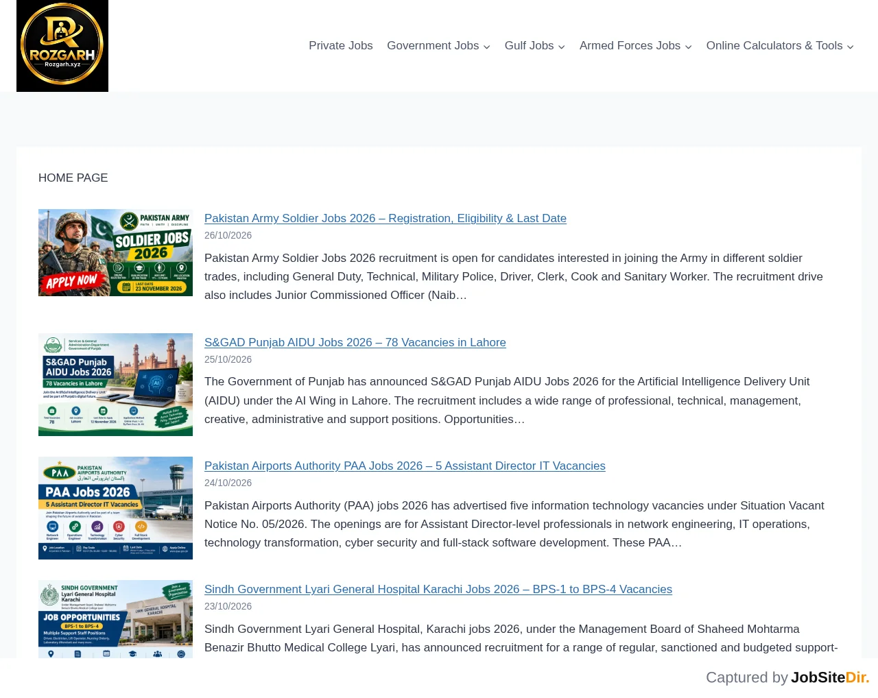 Rozgarh website screenshot