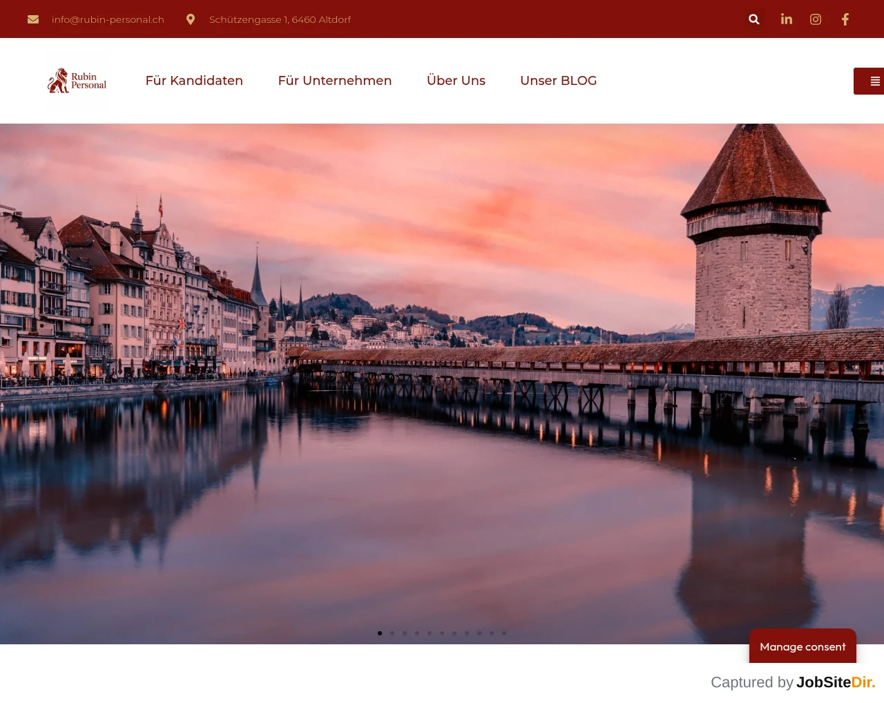 Rubin Personalvermittlung website screenshot