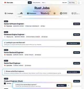 RustJobs.dev platform preview