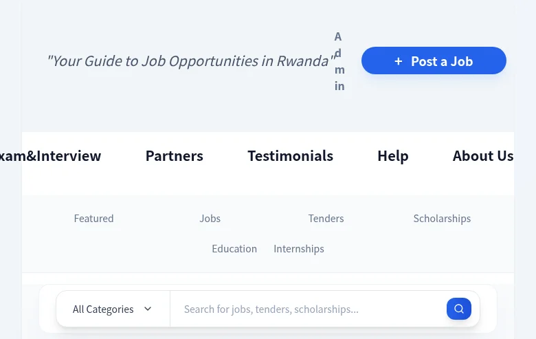 RwandaJobHub screenshot RwandaJobHub job board platform screenshot showing job search interface