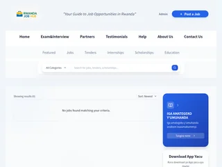 RwandaJobHub platform preview RwandaJobHub platform preview