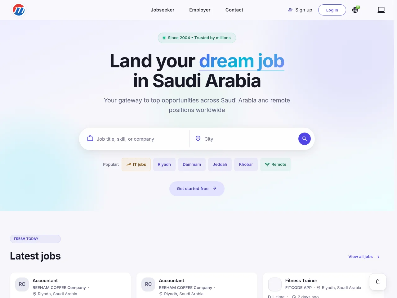Mustakbil screenshot Mustakbil job board platform screenshot showing job search interface