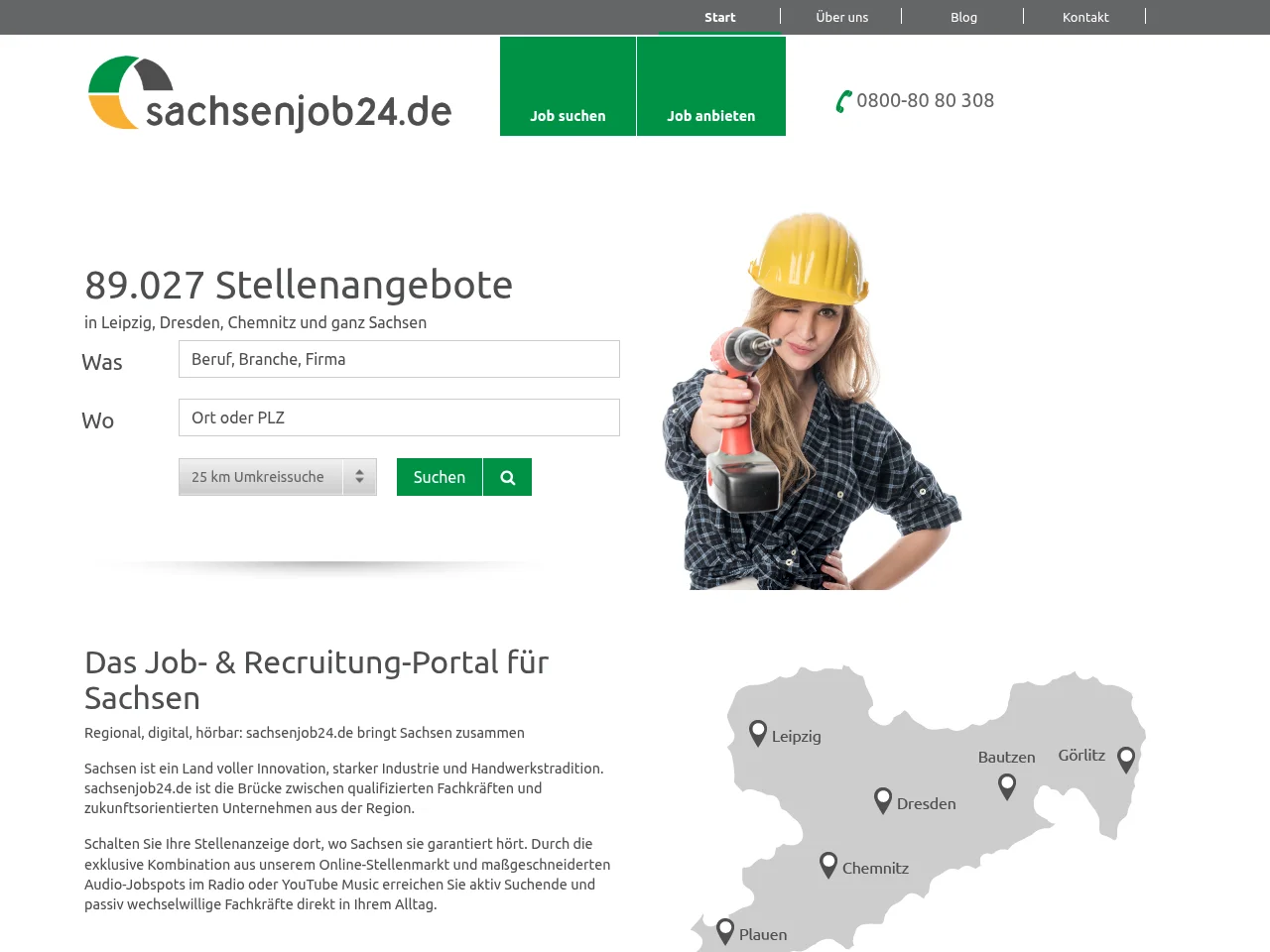 sachsenjob24.de screenshot sachsenjob24.de job board platform screenshot showing job search interface