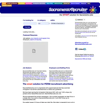 SacramentoRecruiter.com platform preview