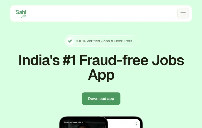 Sahi Jobs screenshot Sahi Jobs job board platform screenshot showing job search interface