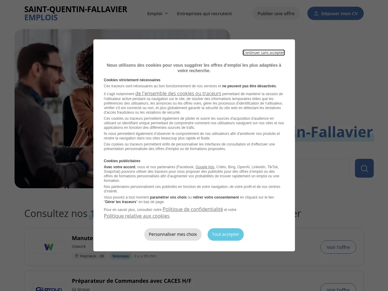 Saint-Quentin-Fallavier Emplois screenshot Saint-Quentin-Fallavier Emplois website screenshot