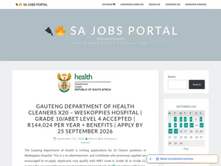 SA Jobs Portal screenshot preview