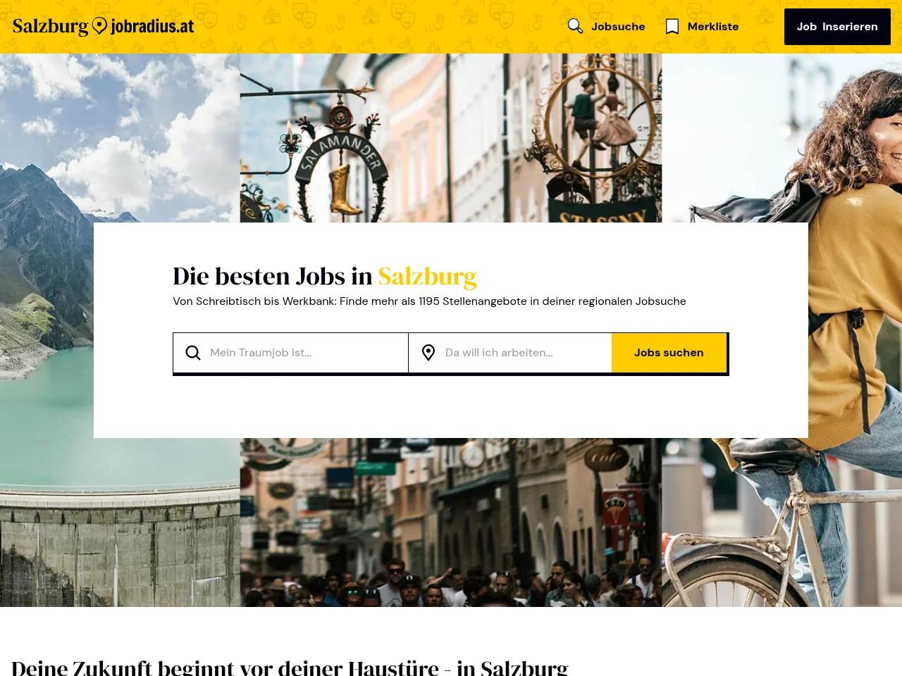 Jobradius Salzburg screenshot Jobradius Salzburg job board platform screenshot showing job search interface