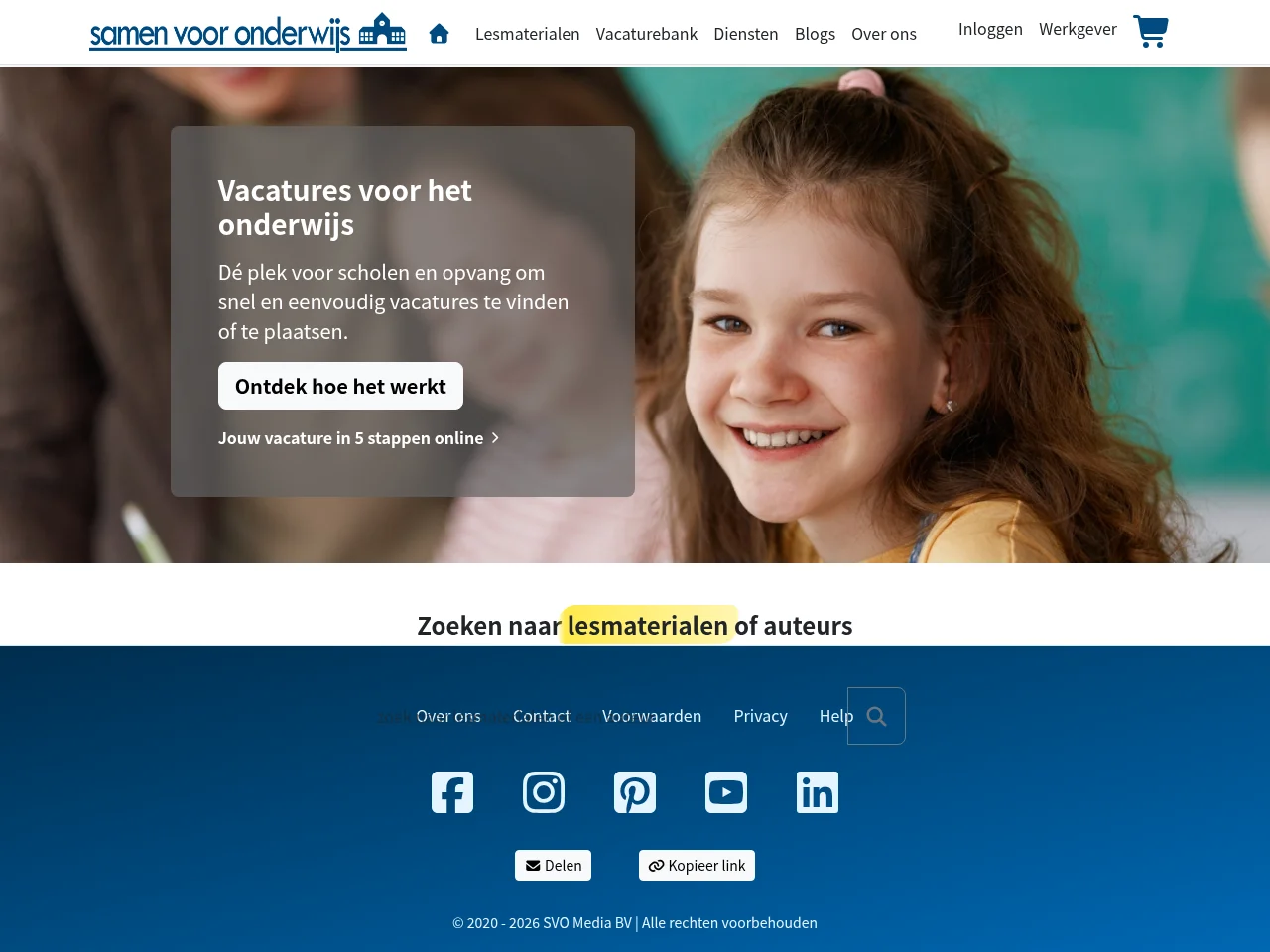 Samen Voor Onderwijs screenshot Samen Voor Onderwijs job board platform screenshot showing job search interface