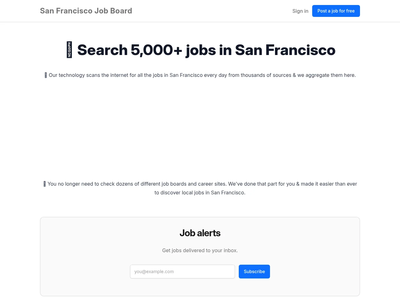 San Francisco Job Board screenshot San Francisco Job Board job board platform screenshot showing job search interface