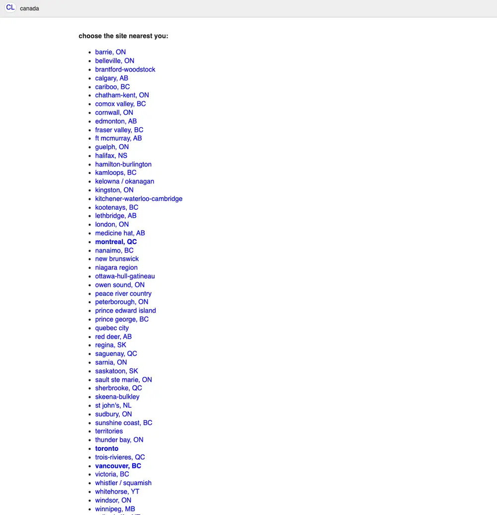 craigslist screenshot craigslist job board platform screenshot showing job search interface