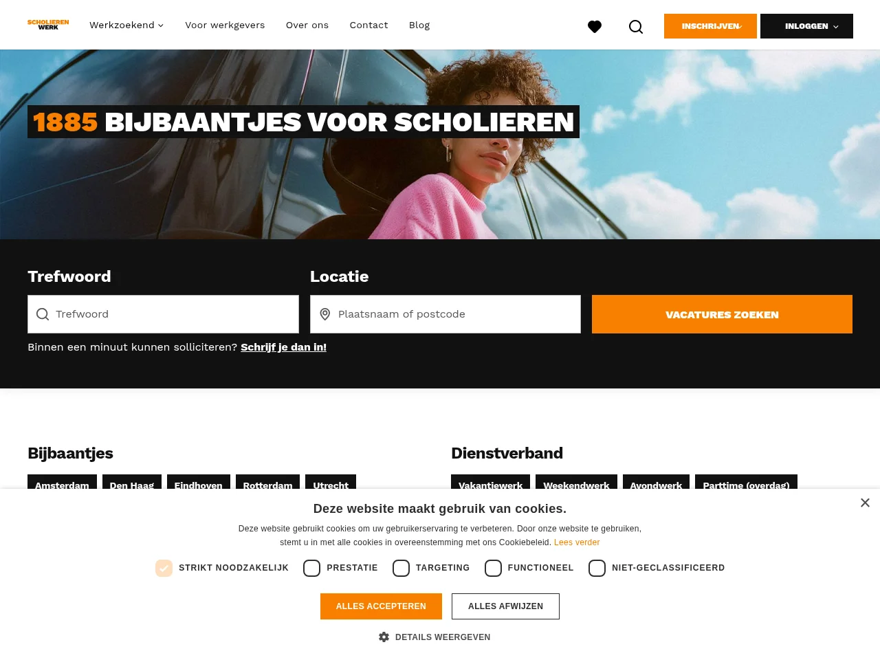 ScholierenWerk.nl screenshot ScholierenWerk.nl job board platform screenshot showing job search interface