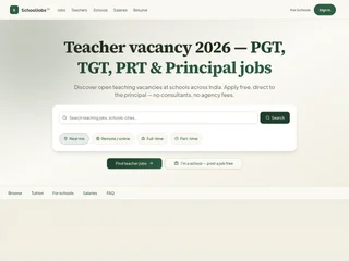SchoolJobsInIndia platform preview SchoolJobsInIndia platform preview