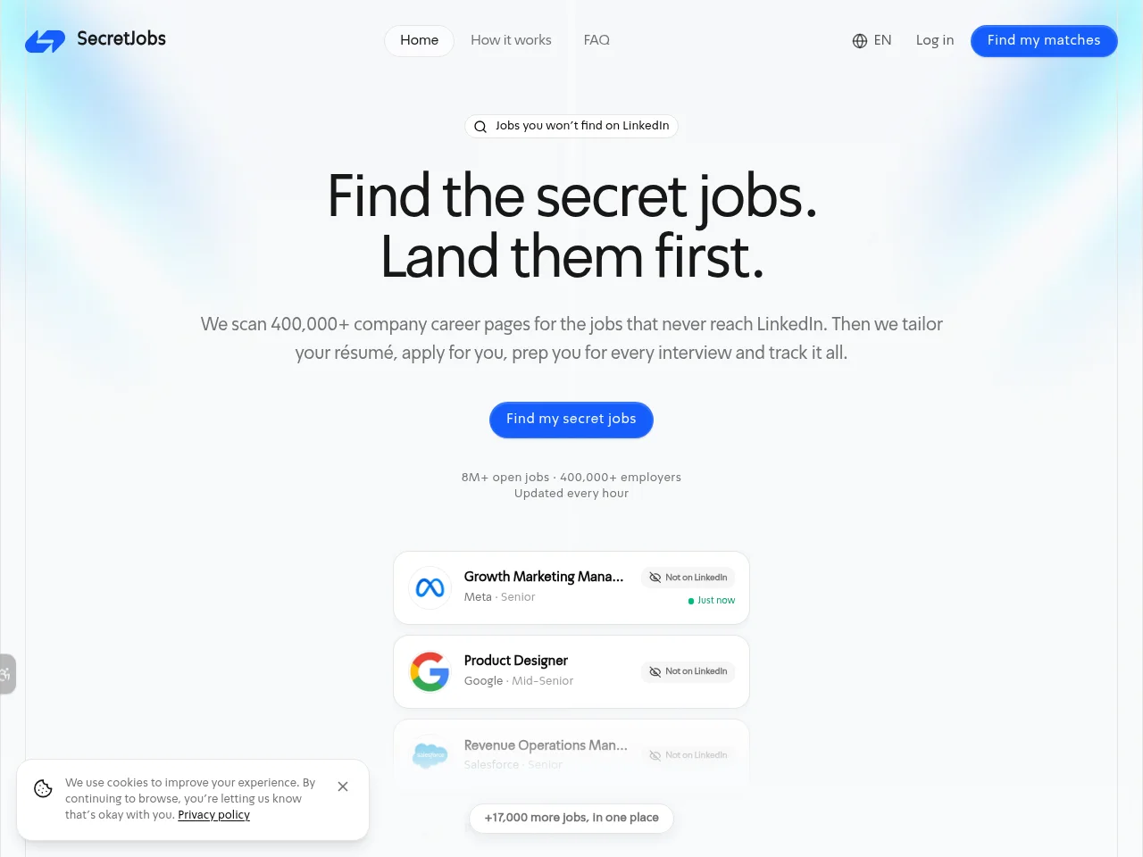 SecretJobs screenshot SecretJobs website screenshot